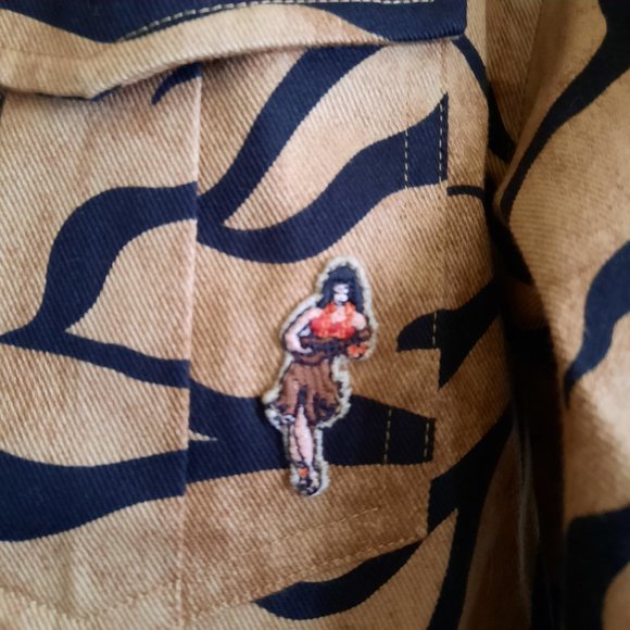 Scotch & Soda Brown/black Blend Tiger-Print Button-up Jacket Kids Size 1… - Picture 5 of 10